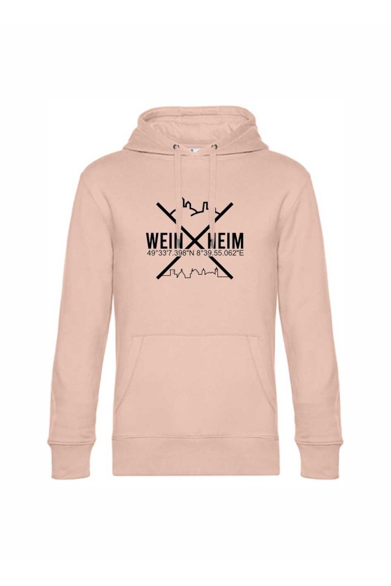 Hoodie Weinheim Koordinaten Kreuz (Druckfarbe schwarz)